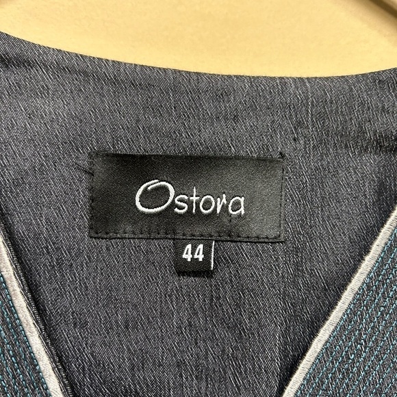 Ostora Gray Embroirdered Maxi Dress Art to Wear Size 44 - Picture 3 of 6